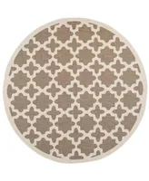 Safavieh Courtyard CY6913 and Bone 7'10" x 7'10" Sisal Weave Round Outdoor Area Rug