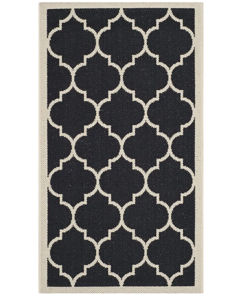 Safavieh Courtyard CY6914 Black and Beige 2'7" x 5' Sisal Weave Outdoor Area Rug