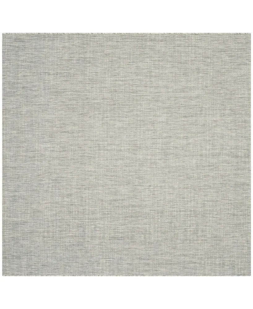 Safavieh Courtyard CY8576 Gray and Turquoise 6'7" x 6'7" Sisal Weave Square Outdoor Area Rug