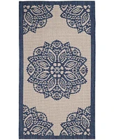 Safavieh Courtyard CY6139 Beige and Navy 2'7" x 5' Sisal Weave Outdoor Area Rug