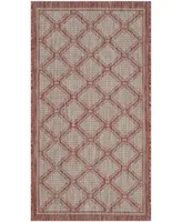 Safavieh Courtyard CY8474 Red and Beige 2'7" x 5' Sisal Weave Outdoor Area Rug