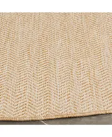 Safavieh Courtyard CY8022 Natural and Cream 6'7" x 6'7" Sisal Weave Round Outdoor Area Rug