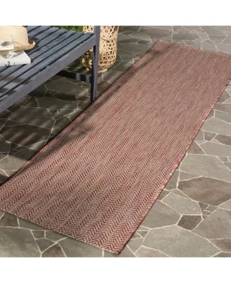 Safavieh Courtyard CY8022 Red and Beige 2'3" x 12' Runner Outdoor Area Rug