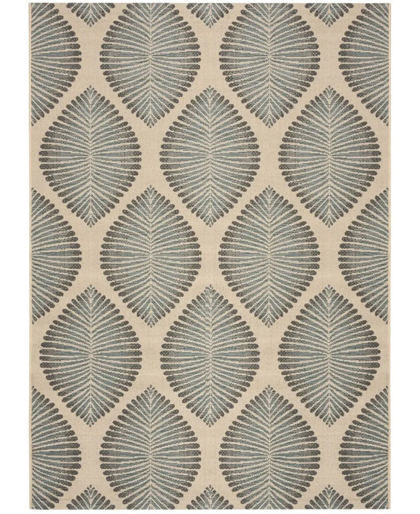 Safavieh Courtyard CY7504 Beige and Anthracite 5'3" x 7'7" Sisal Weave Outdoor Area Rug