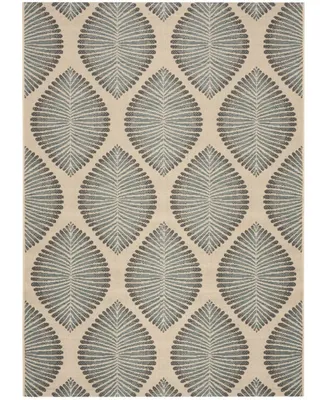 Safavieh Courtyard CY7504 Beige and Anthracite 5'3" x 7'7" Sisal Weave Outdoor Area Rug