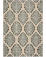 Safavieh Courtyard CY7504 Beige and Anthracite 5'3" x 7'7" Sisal Weave Outdoor Area Rug