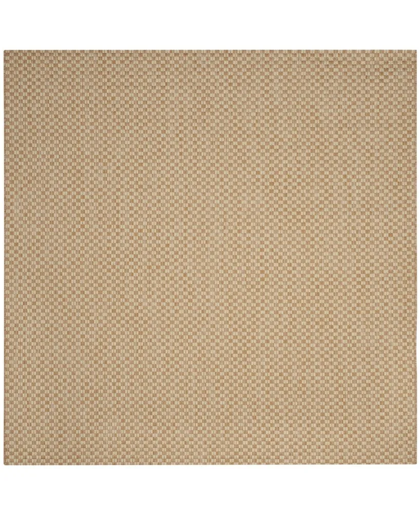 Safavieh Courtyard CY8653 Natural and Cream 6'7" x 6'7" Sisal Weave Square Outdoor Area Rug