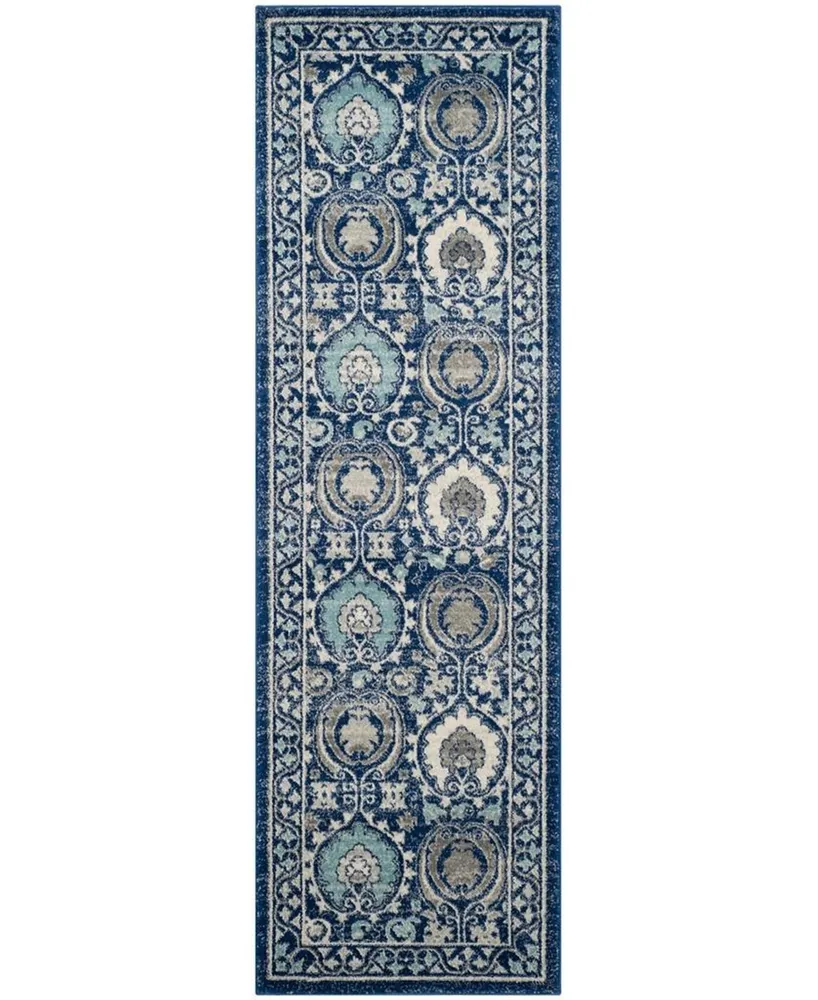 Safavieh Evoke EVK251 Blue and Ivory 2'2" x 9' Runner Area Rug