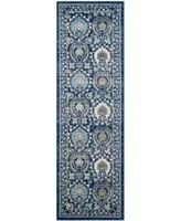 Safavieh Evoke EVK251 Blue and Ivory 2'2" x 9' Runner Area Rug