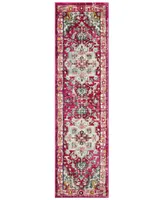 Safavieh Monaco MNC250 Fuchsia and Light Blue 2'2" x 12' Runner Area Rug