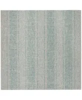 Safavieh Courtyard CY8736 Light Gray and Aqua 6'7" x 6'7" Sisal Weave Square Outdoor Area Rug