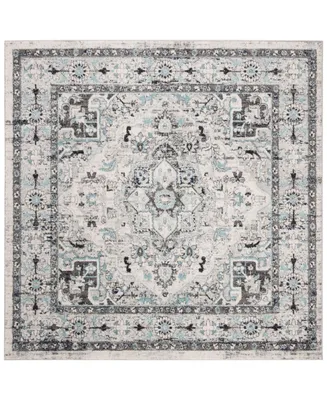 Safavieh Madison MAD924 Light Gray and Blue 6'7" x 6'7" Square Area Rug