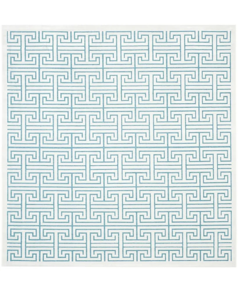 Safavieh Paradise PAR641 Ivory and Turquoise 6'7" x 6'7" Square Area Rug