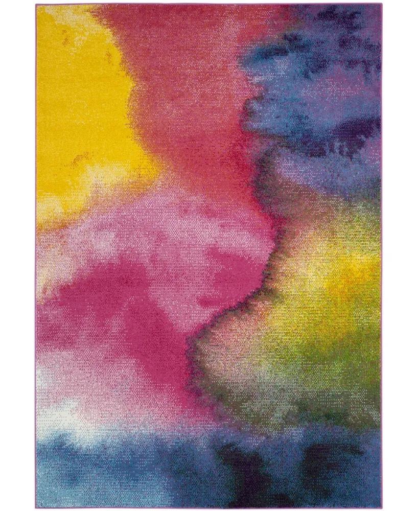 Safavieh Watercolor WTC621 Green and Fuchsia 5'3" x 7'6" Area Rug