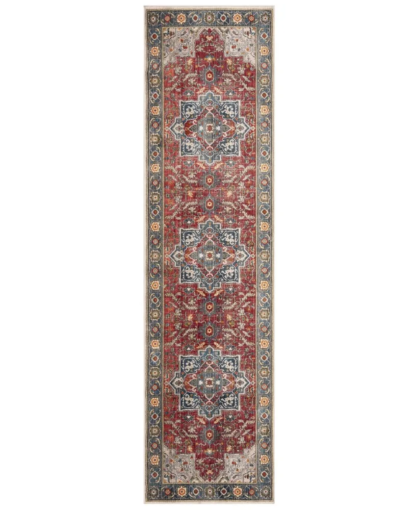 Safavieh Vintage Persian VTP478 Red and Blue 2'2" x 12' Runner Area Rug