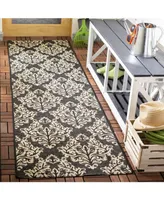 Safavieh Courtyard CY6930 Black and Creme 2'3" x 8' Runner Outdoor Area Rug