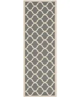 Safavieh Courtyard CY6903 Anthracite and Beige 2'3" x 6'7" Sisal Weave Runner Outdoor Area Rug