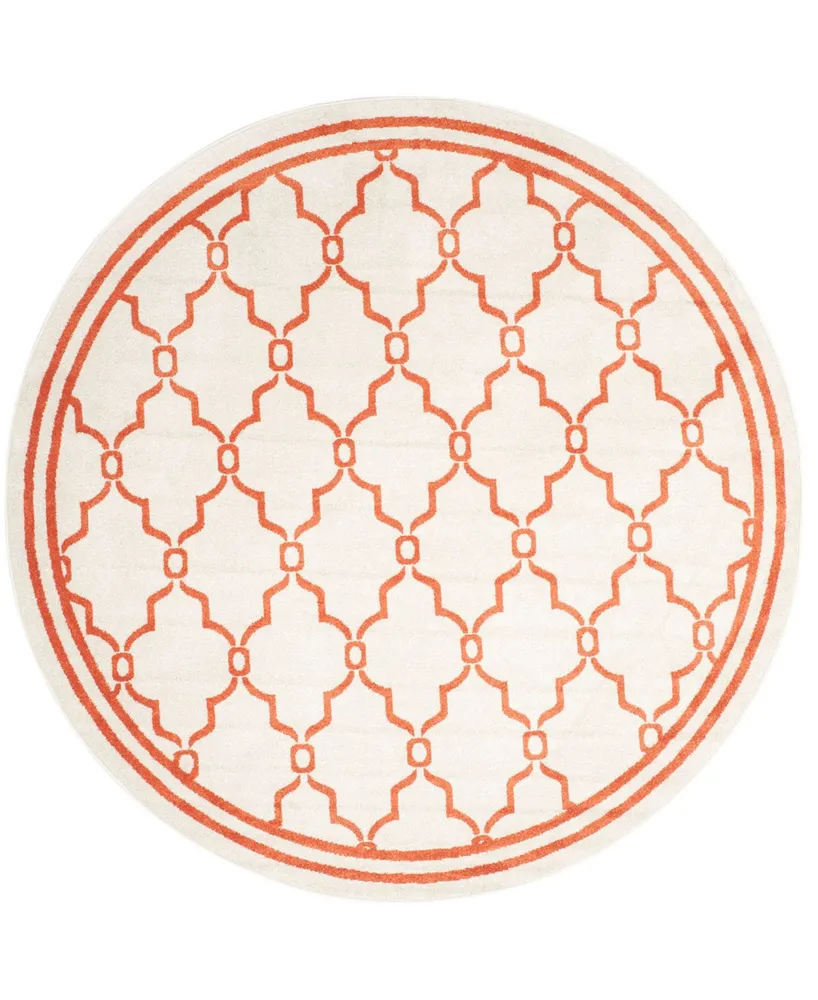 Safavieh Amherst AMT414 Beige and Orange 7' x 7' Round Area Rug