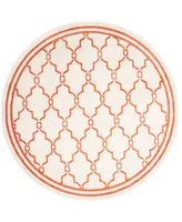 Safavieh Amherst AMT414 Beige and Orange 7' x 7' Round Area Rug