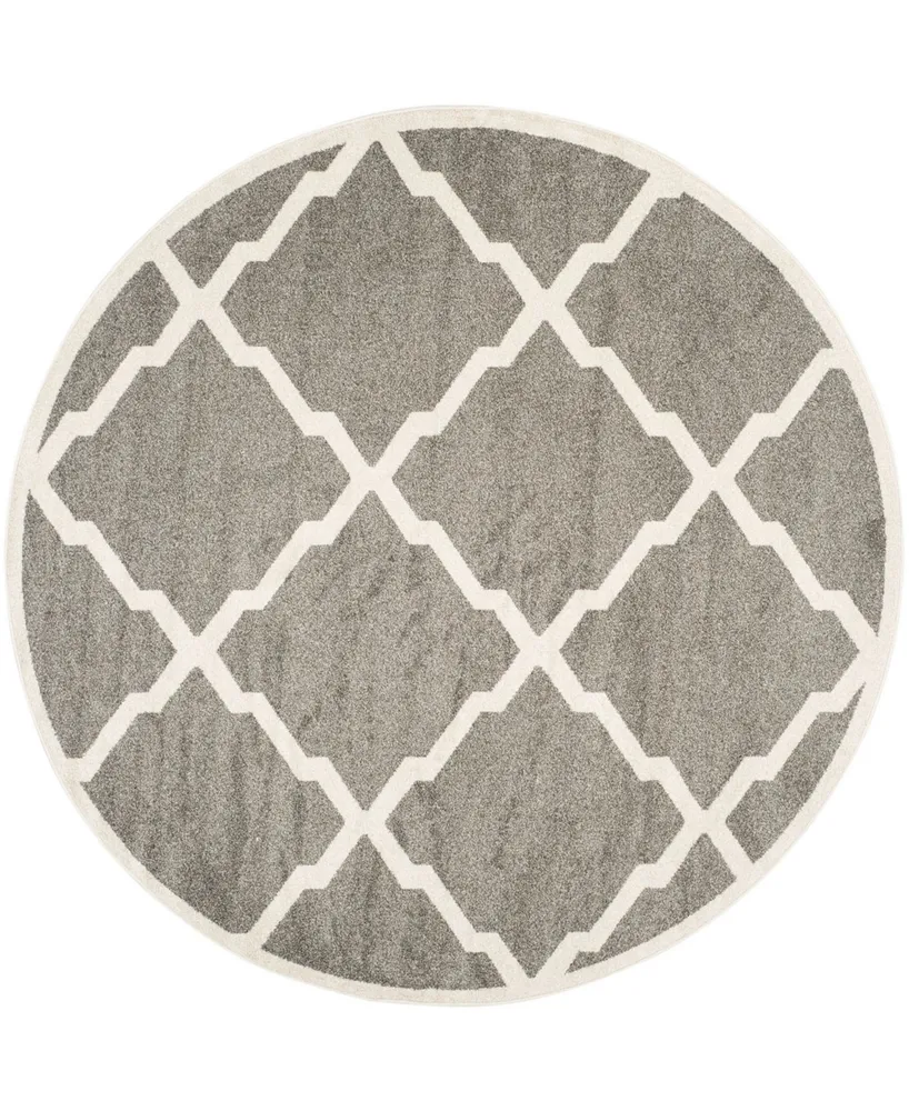 Safavieh Amherst AMT421 Dark Gray and Beige 7' x 7' Round Area Rug