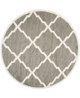 Safavieh Amherst AMT421 Dark Gray and Beige 7' x 7' Round Area Rug