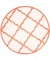 Safavieh Amherst AMT421 Beige and Orange 7' x 7' Round Area Rug