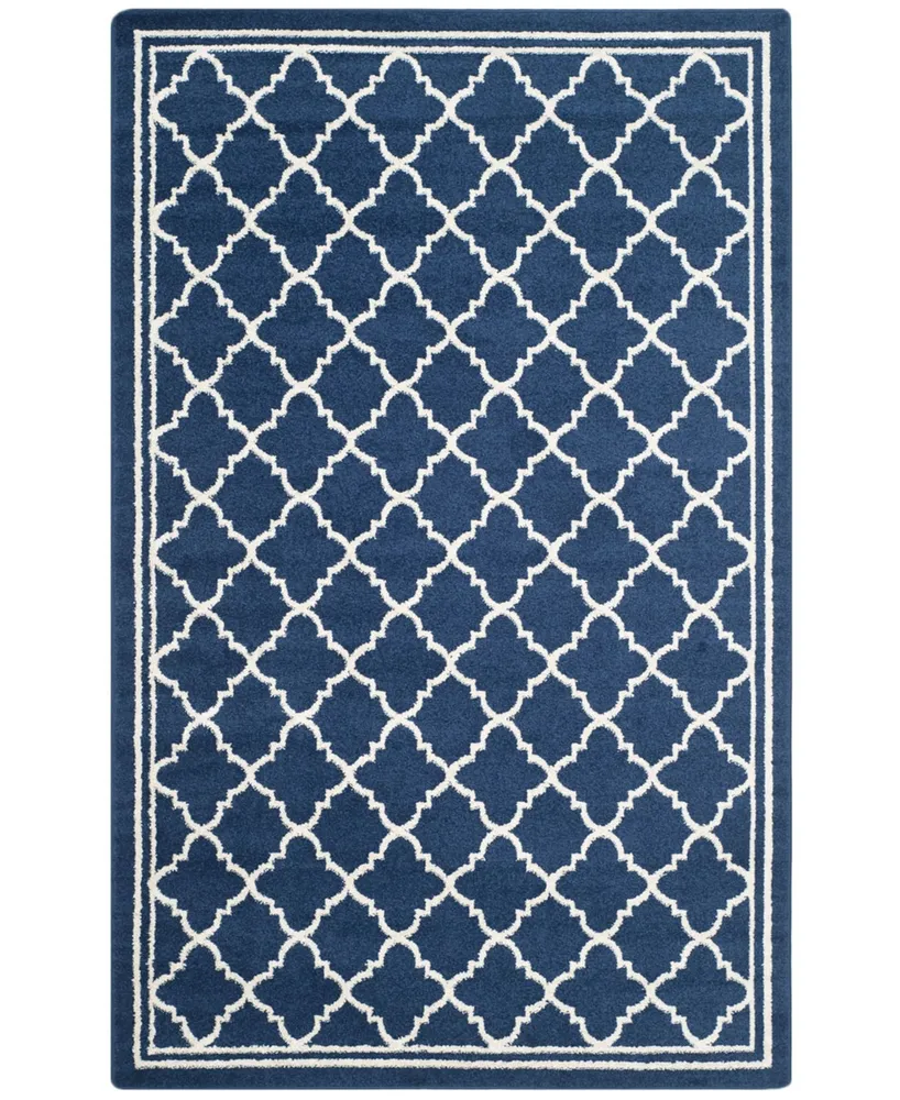 Safavieh Amherst AMT422 Navy and Beige 5' x 8' Area Rug