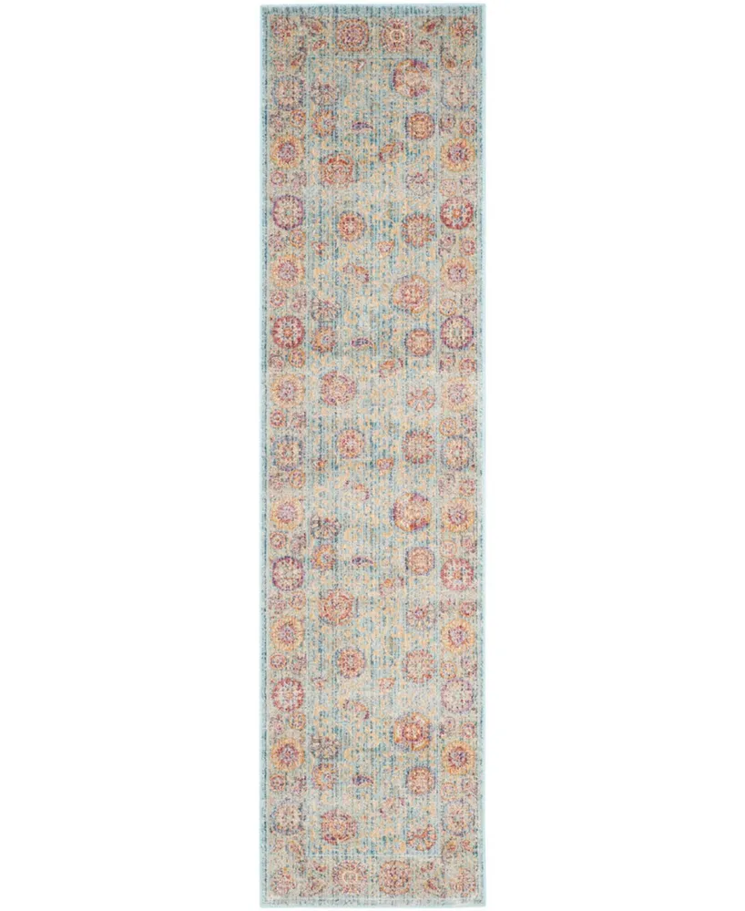 Safavieh Sevilla SEV812 Light Blue and Multi 2'1" x 8' Area Rug