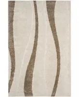 Safavieh Florida Shag SG451 Cream and Dark Brown 6' x 9' Area Rug