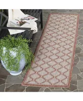 Safavieh Courtyard CY8474 Red and Beige 2'3" x 8' Sisal Weave Runner Outdoor Area Rug