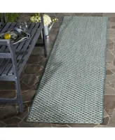 Safavieh Courtyard CY8653 Turquoise and Light Grey 2'3" x 8' Sisal Weave Runner Outdoor Area Rug