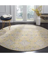 Safavieh Evoke EVK224 Gold and Ivory 6'7" x 6'7" Round Area Rug