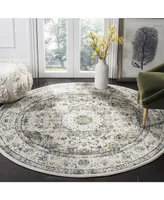 Safavieh Evoke EVK220 Gray and Gold 6'7" x 6'7" Round Area Rug