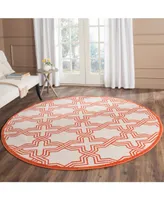 Safavieh Amherst AMT413 Ivory and Orange 7' x 7' Round Area Rug