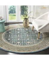 Safavieh Sofia SOF376 Blue and Beige 6'7" x 6'7" Round Area Rug