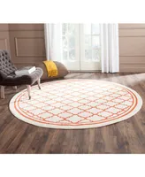 Safavieh Amherst AMT422 Beige and Orange 7' x 7' Round Area Rug