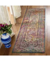 Safavieh Crystal CRS514 Teal and Rose 2'2" x 7' Runner Area Rug