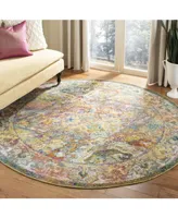 Safavieh Crystal CRS516 Light Blue and Orange 7' x 7' Round Area Rug