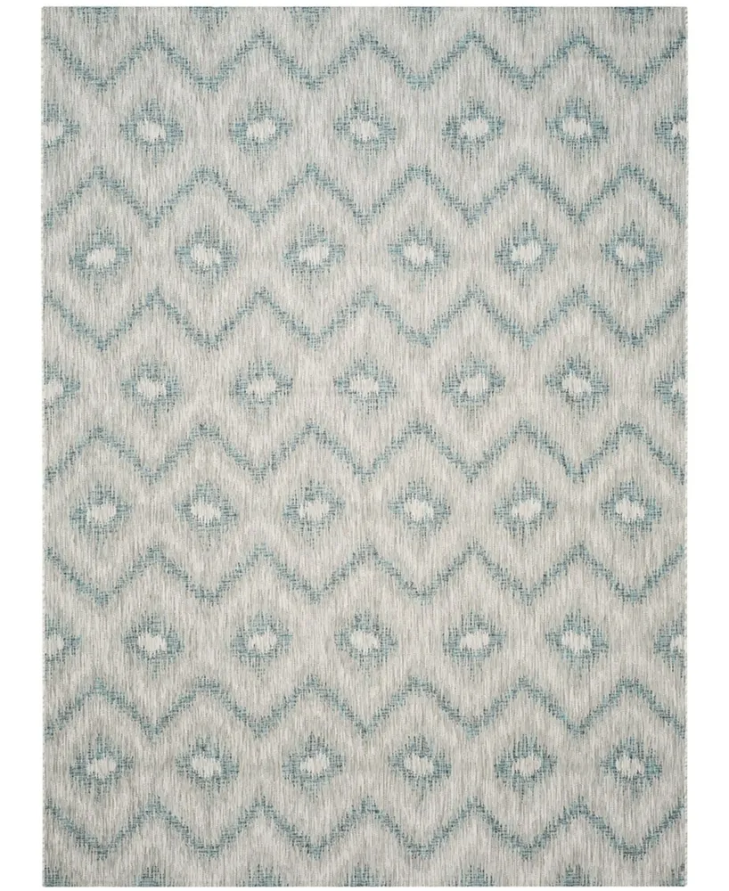 Safavieh Courtyard CY8463 Gray and Blue 8' x 11' Outdoor Area Rug
