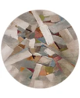 Safavieh Porcello PRL6937 Gray and Multi 6'7" x 6'7" Round Area Rug