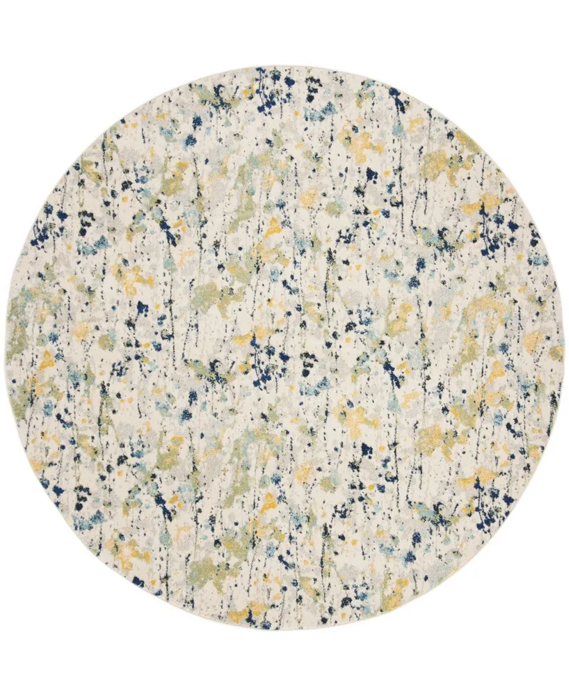 Safavieh Evoke EVK284 Ivory and 6'7" x 6'7" Round Area Rug