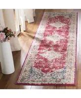 Safavieh Monaco MNC257 Ivory and Red 2'2" x 8' Runner Area Rug