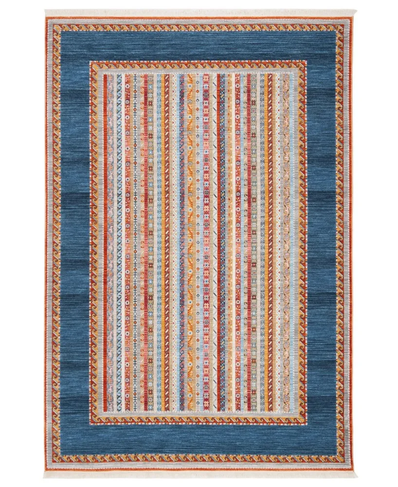 Safavieh Bokhara BOK136 Blue and Orange 5' x 7'6" Area Rug