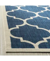 Safavieh Courtyard CY6914 Navy and Beige 5'3" x 7'7" Sisal Weave Outdoor Area Rug