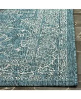 Safavieh Courtyard CY8680 Turquoise 5'3" x 7'7" Sisal Weave Outdoor Area Rug