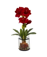 Nearly Natural 24" Amaryllis w/Vase