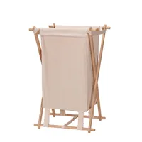 Household Essentials Collapsible Wood X-Frame Laundry Hamper