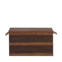 Household Essentials Metal Banded Wooden Storage Trunk