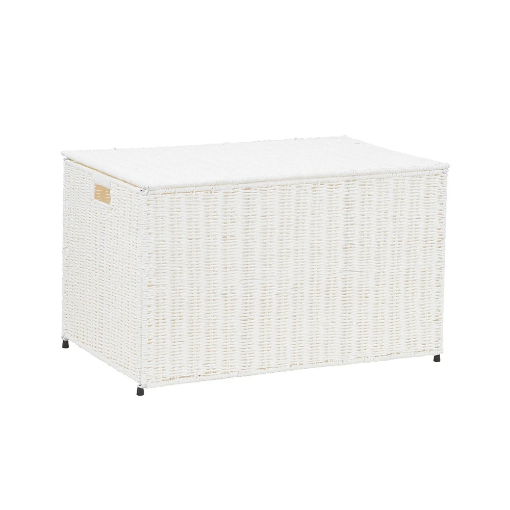 Household Essentials Large Wicker storage Chest, White