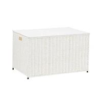 Household Essentials Large Wicker storage Chest, White